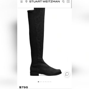 STUART WEITZMAN 5050 suede over the knee boot size 8.5 black leather classic